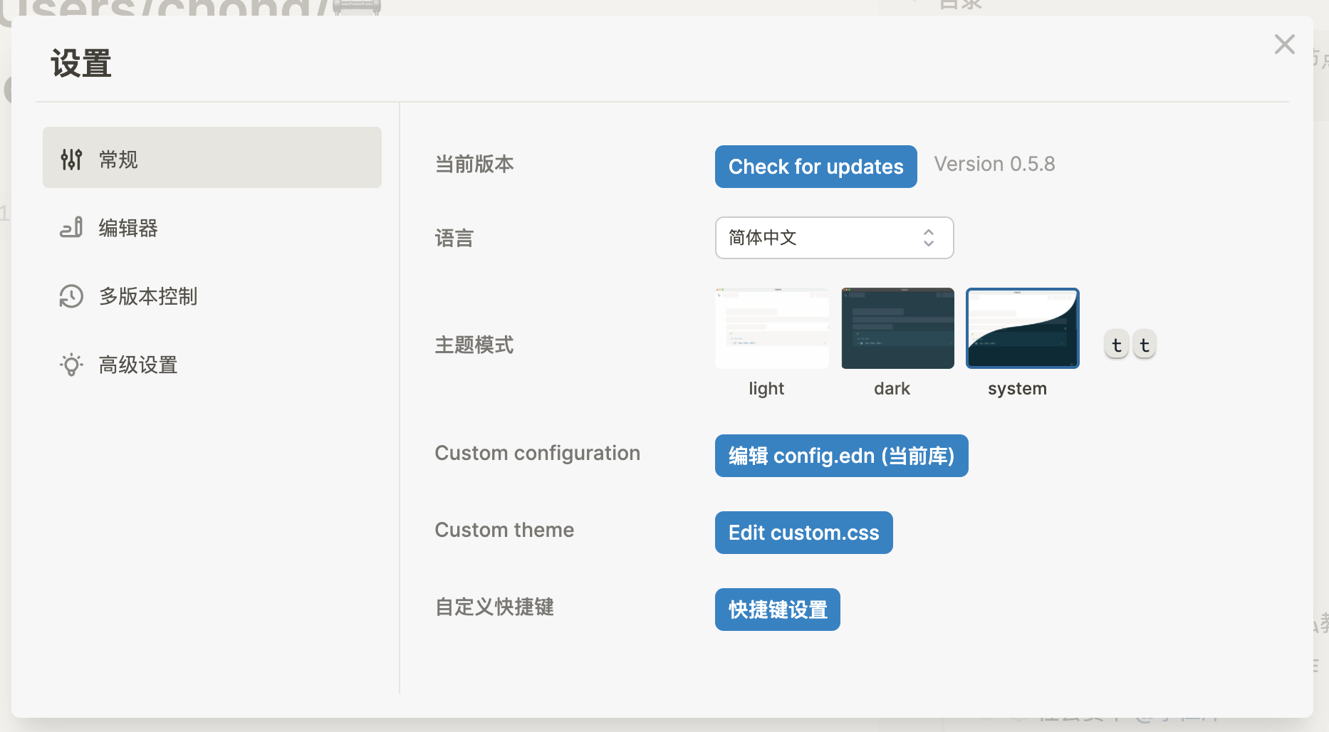 Logseq 设置
